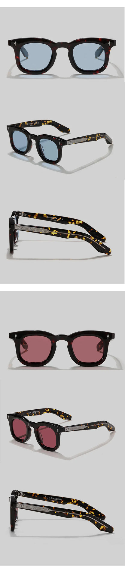 Top Quality Handmade Acetate Round Sunglasses Men Women Classic Sunglasses Outdoor UV400 Protection Glasses Custom Logo Lenses