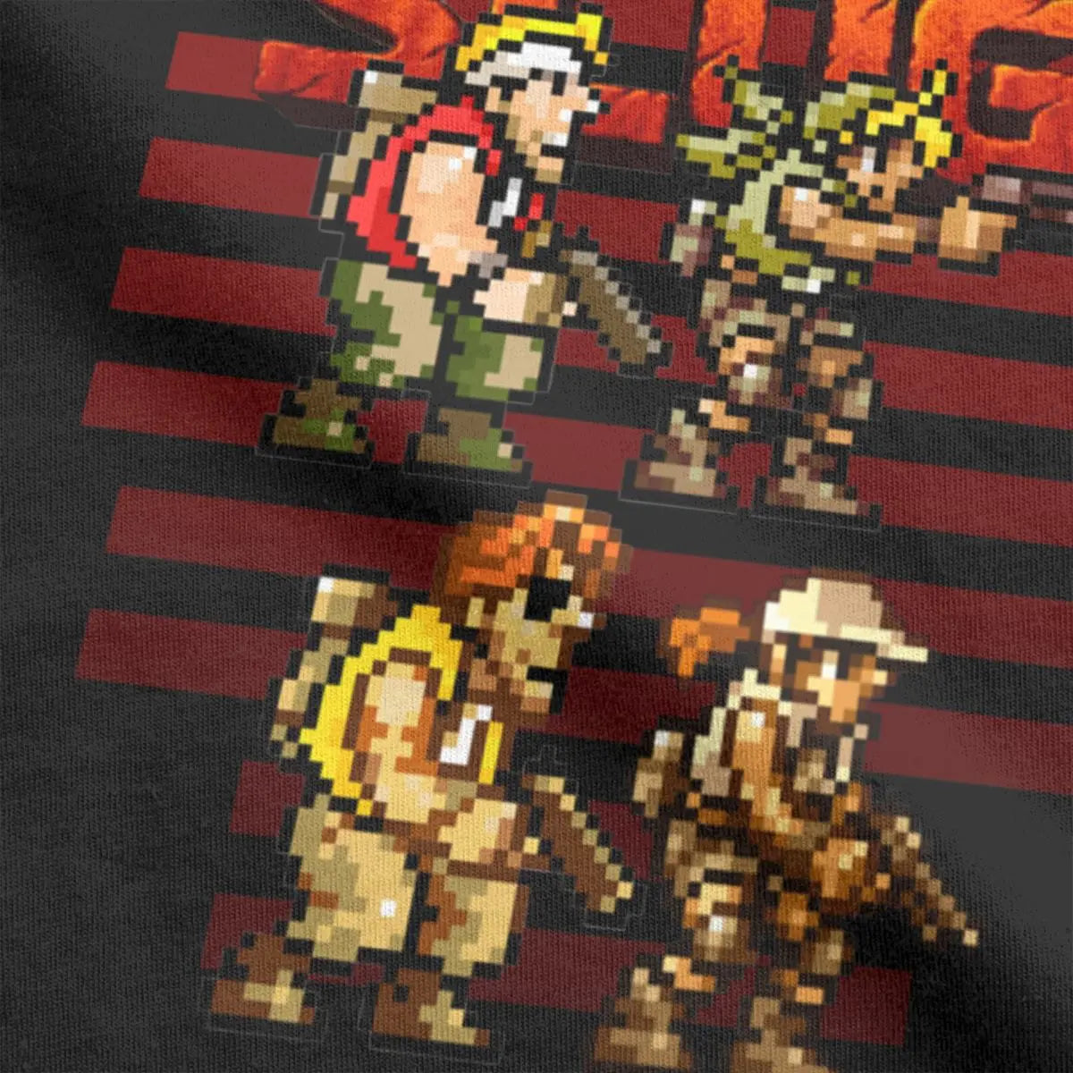 Metal Slug Pixel Fan pixel art arcade game retro gamer video games Men's shirt Cotton Tees Short Sleeve T Shirt Printed Clothing