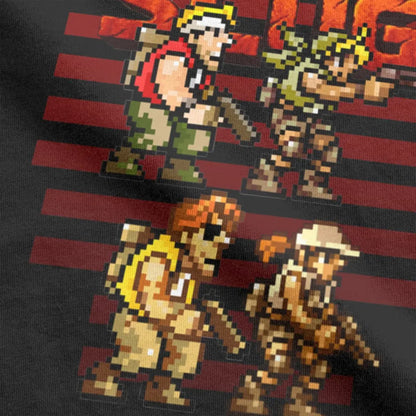 Metal Slug Pixel Fan pixel art arcade game retro gamer video games Men's shirt Cotton Tees Short Sleeve T Shirt Printed Clothing