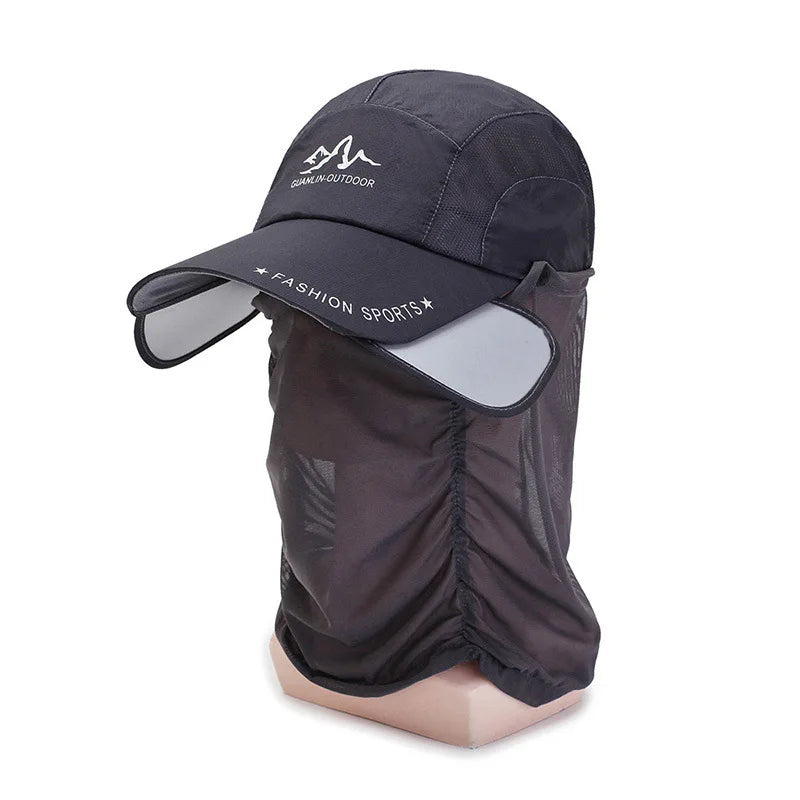 360 ° portable fishing sun hat, outdoor cycling and hiking sun protection, detachable and adjustable fishing equipment