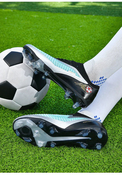 New Men Football Boots Outdoor Sport Boys Long Spikes Training Cleats Soccer Shoes Adult Non Slip Breathable Match Comfortable