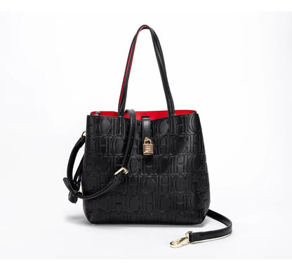 Women's Large Capacity Embossed Shoulder Bag Solid Color with Simple Texture Minimalist Design 2026 Trendy Fashion Commute