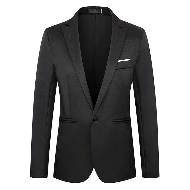 Summer Men's Casual Suit Fashion Business Office Trendy Non-ironing Anti-wrinkle Suit Jacket Solid Color Slim Fit Men's Suit