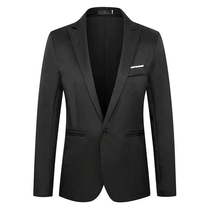 Summer Men's Casual Suit Fashion Business Office Trendy Non-ironing Anti-wrinkle Suit Jacket Solid Color Slim Fit Men's Suit