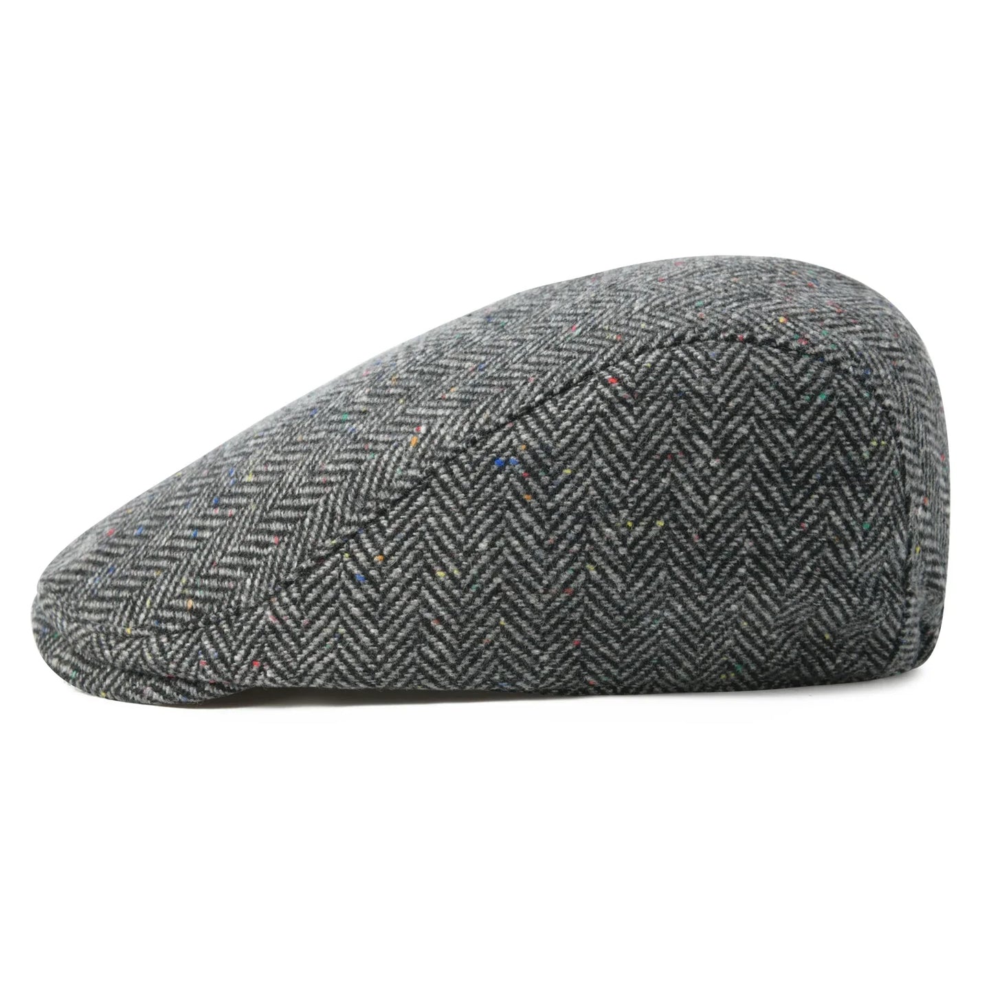 Men's Herringbone Flat Ivy Newsboy Hat Wool Blend Gatsby Cabbie Cap Winter Outdoor Hunting Cap
