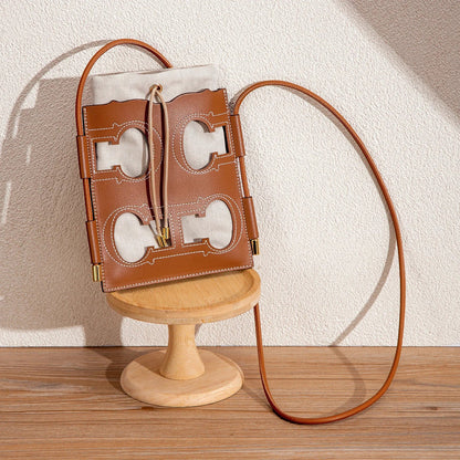 Woman Boston Bag Autumn New Simple Brown Shoulder Bag High Quality Texture Handbag yua  Women's Mobile Phone Bags