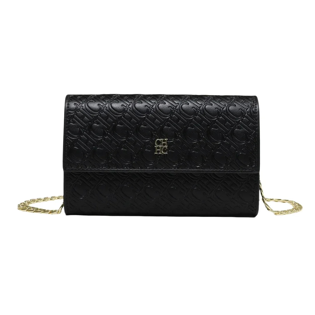 Crossbody Bag Embossed Logo Chain Shoulder Bag Flap Handbag For Women Daily Use Party Night Out Shopping Travel Casual