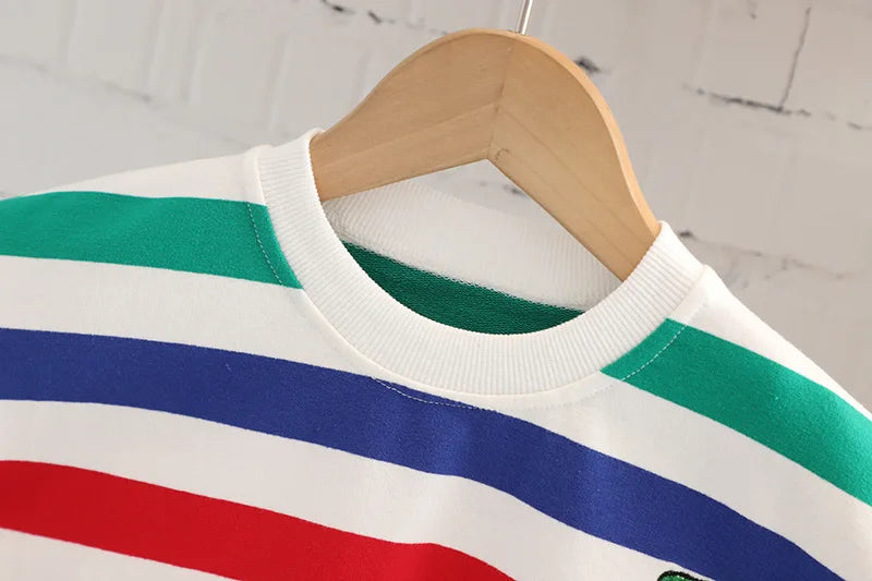 New Spring Autumn Baby Clothes Set Children Boys Long Sleeved T-Shirt Pants 2Pcs/Sets Kids Girls Clothing Infant Striped Costume