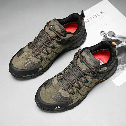 Men's Hiking Shoes Suede Leather Outdoor Shoes Wear-resistant Men Trekking Walking Hunting Tactical Sneakers