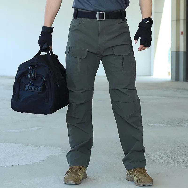 summer Tactical Multi-pocket Work Tactical Pants Men Outdoor Waterproof Sports Hiking Climbing Pants Combat Cargo Trousers
