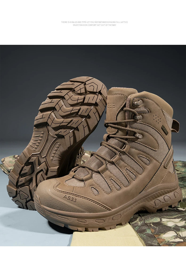 Men Tactical Boots Lace Up Brand Military Ankle Hiking Shoes Desert Work Army Boot Waterproof Size Plus Unisex Climbing Shoes