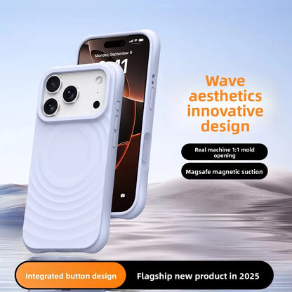 Water Ripple Silicone For Magsafe Wireless Charge Magnetic Phone Case For iPhone 17 16 15 14 Pro Max Air Soft Shockproof Cover