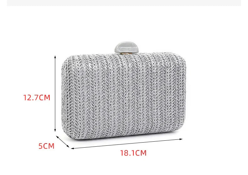 Weave Straw Evening Clutch Bags for Women Summer Party Fashion Shoulder Bags Luxury Purse Hadbags Wedding Bridal Clutches Sac