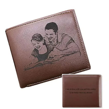 Custom Photo Wallet for Dad - Personalized Father's Day Gift for Men with Zipper & Coin Pocket, Picture Card Holder Wallets