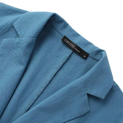 Elegant Solid Blazer Women Autumn Overcoats ZANZEA 2023 Casual Long Sleeve Single Button Coats Female Lapel Outwears Oversized