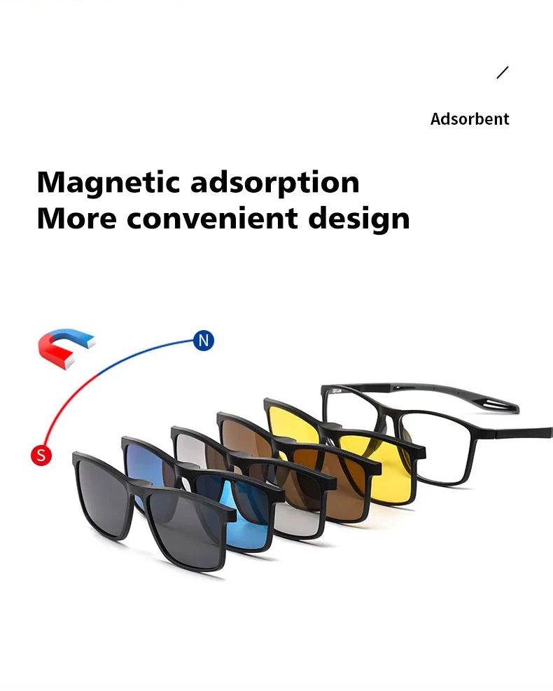 New Magnetic Clip-On Polarized Sunglasses Men Driving Night Vision Anti Blue Light Reading Glasses Women Prescription 3310