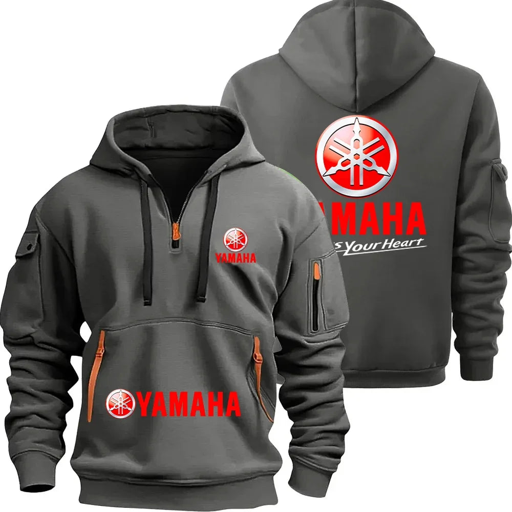 Yamaha Motorcycle Racing Team Men's Half Zipper Hoodie Spring Pullover Sweatshirt New 2026 Sports Clothing for Male