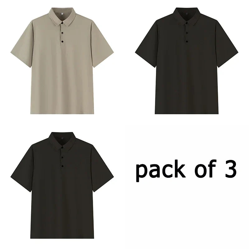 Polo Shirt Men Plus Size 4XL 5XL 6XL 7XL Short Sleeve Knitted Polo Shirts Loose Polos Oversized Tops Big Size Men Clothing T シャツ