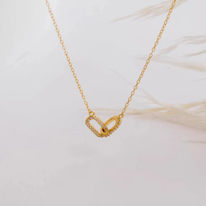 925 Sterling Silver Geometric Smooth Necklace Women With Interlocking Collarbone Chain Holiday Gift Party Fine Jewelry