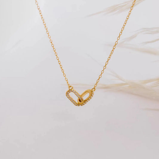 925 Sterling Silver Geometric Smooth Necklace Women With Interlocking Collarbone Chain Holiday Gift Party Fine Jewelry