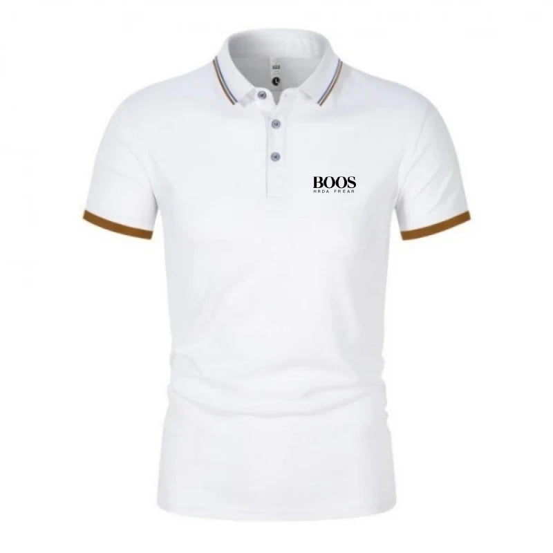 New men's high-quality short sleeved polo shirt, summer fashion, casual, comfortable, cool, breathable T-shirt top