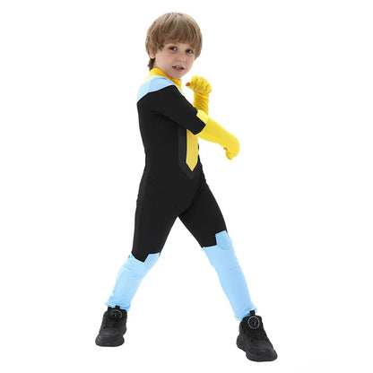 Anime Kids Invincible Costume Boys Omni-man Mark Grayson Cosplay Child Superhero Girls Atom Eve Pink Jumpsuit Halloween Costume