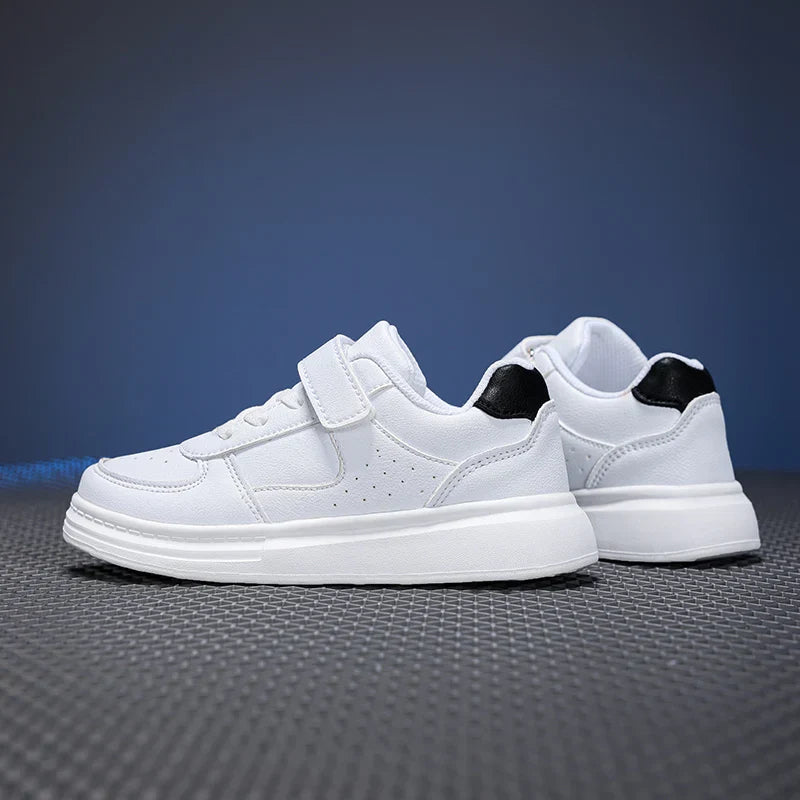 Breathable Sneakers Kids Boys Girls Sports Running Casual Shoe Leather Non-slip Soft Soled Children White Tennis Outdoor Shoes