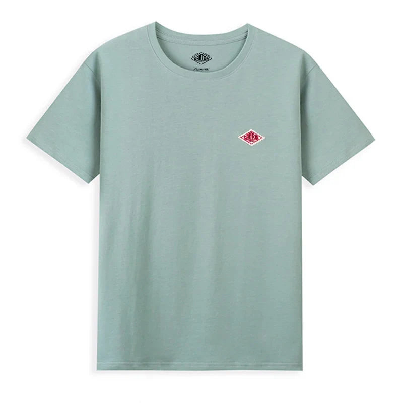 2025 Exported To Japan Orders Classic Embroidery Fashion Solid Simple Loose Short Sleeve Cotton Couple T-shirt Men/Women Top