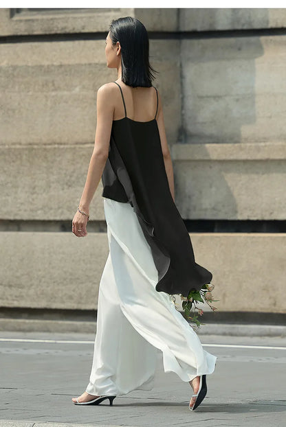 Women's Tank Top 2026 Summer New Strapless Double Layer Chiffon Cami Casual Flowy Asymmetrical Sleeveless Tops 12642154