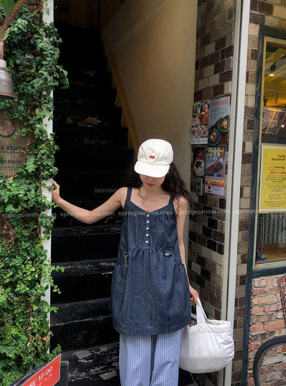 Korean Sle ort Denim Overalls Women's Faionable Summer Dr Vest Dr No Brand Commute Sle 00% Other Material