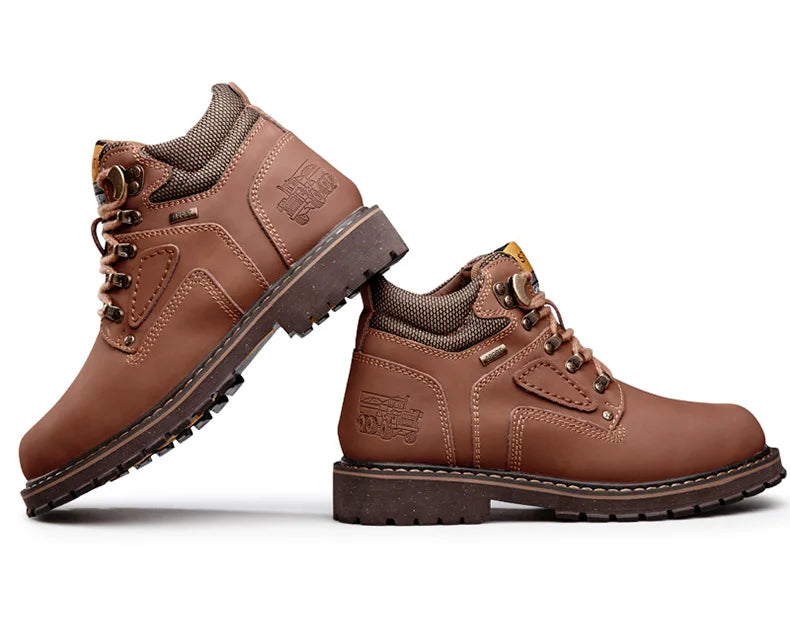 Natural Cow Leather Men’s Women Boots Handmade Retro Winter Autumn Shoes Ankle Snow Boots for Men Top Quality Shoes Dropshipping