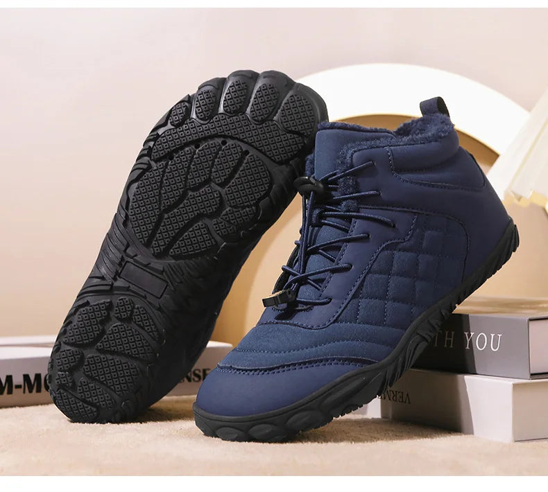 New Winter Booties Outdoor Waterproof Barefoot Boots For Men Ankle Boots Plush Warm Snow Shoes Non-slip Casual Sneakers Big Size