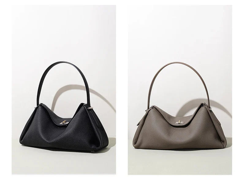 Minimalist Lady Soft Genuine Leather Pillow Crossbody Bag Women's Convertible Shoulder Bags 2026 New Chic Solid Color Handbag