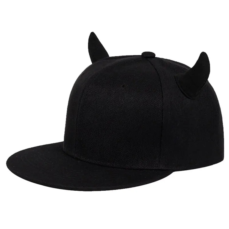Unisex Horns Snapback Hip-hop Hats Spring and Autumn Outdoor Adjustable Casual Baseball Caps Sunscreen Hat