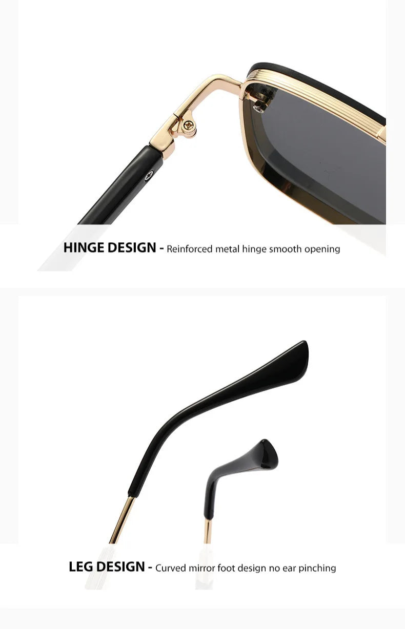 Square Sunglasses For Men 2024 Vintage Fashion Glasses Luxury Retro Sunglasses Women Trendy Vacation Shades Gafas De Sol Hombre