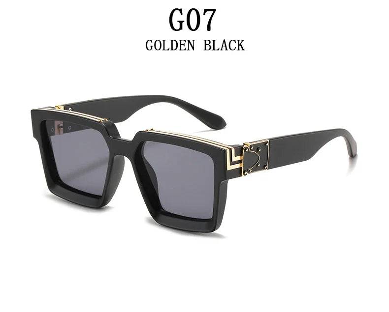 Millionaire Sunglasses For Men Vintage Square Fashion Glasses Luxury Retro Sunglasses Women Trending Punk Gafas De Sol Lentes