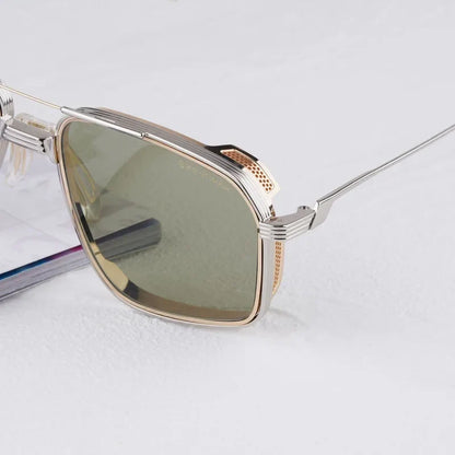 Jagger Limited Edition Sunglasses Square Metal 10th Anniversary Handmade Double Bridge Alloy Gradient UV400 High Quality Glasses