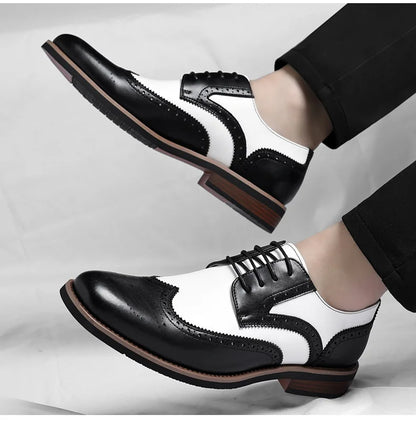 2026 New Brocker-carved Derby Men's Shoes Spring Summer New Business Formal Casual Shoes Male Fashion Big Size Leather Shoe Man