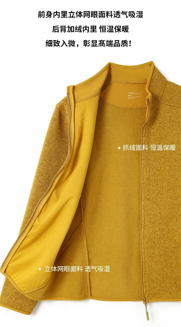 2026 Outdoor Windproof Solid Color Fashionable Camping, Fishing, Sports, Versatile, Casual and Affordable Knitted Sweater Jacket