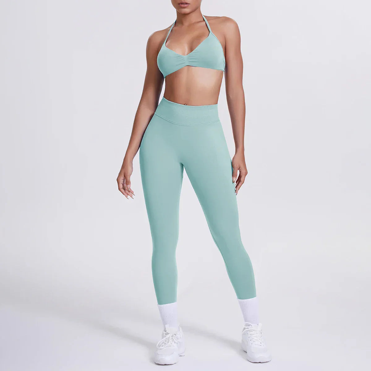 Women 2pcs Patchwork Sport Yoga Suit Training Sleeveless Sport Gym Tops Tummy Control Slimming Booty Leggings Yoga Suit Sports