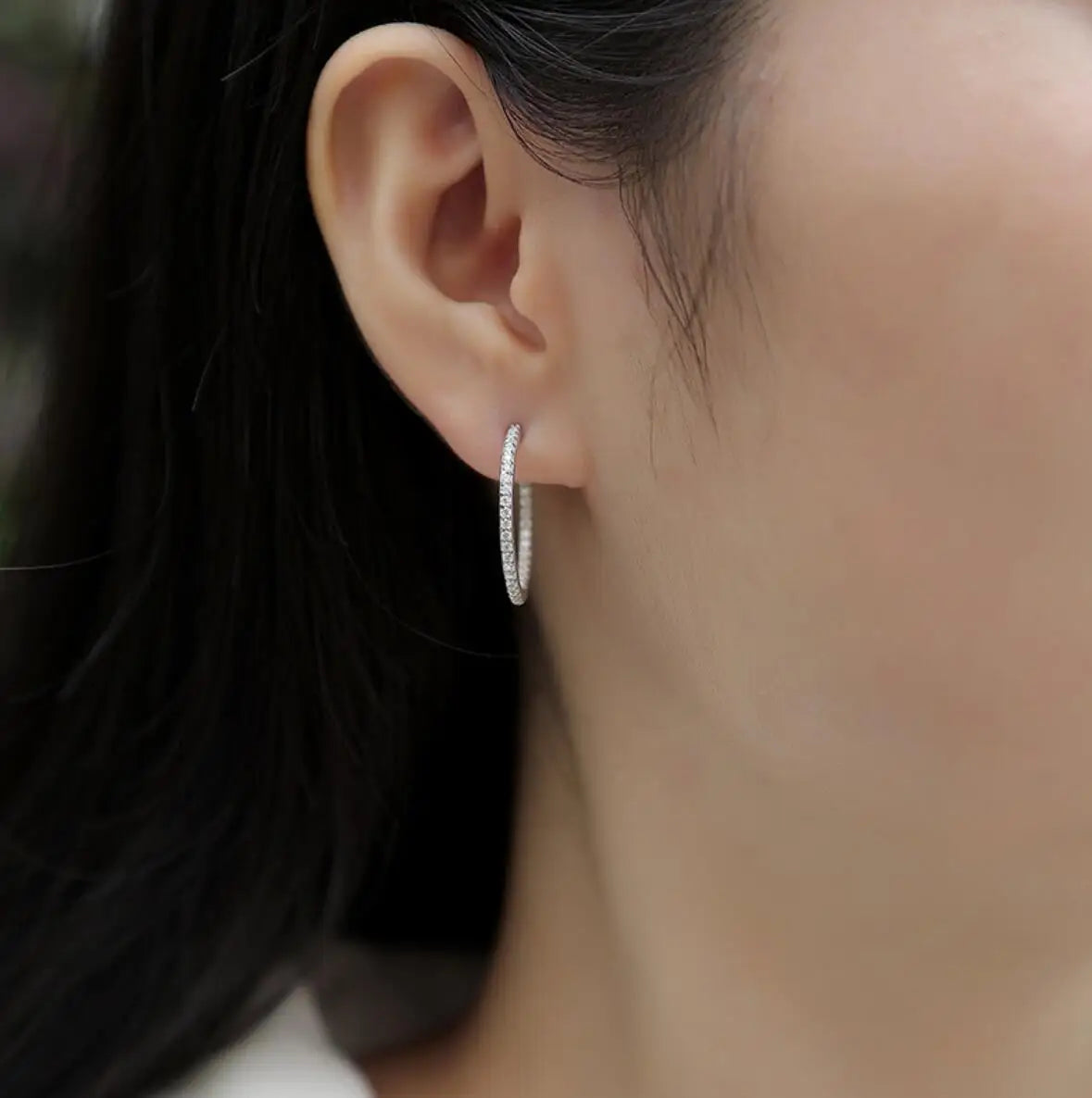 Hoops 1.8mm Moissanite Earrings For Women Real 925 Sterling Sliver Plated Yellow Gold Hoop Earring Fine Jewelry Christmas Gifts