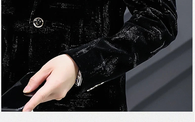 Blazer New Men's Fashion Business Corduroy Gentleman Fit Shopping Outdoor Performance Wedding Banquet Casual Blazer