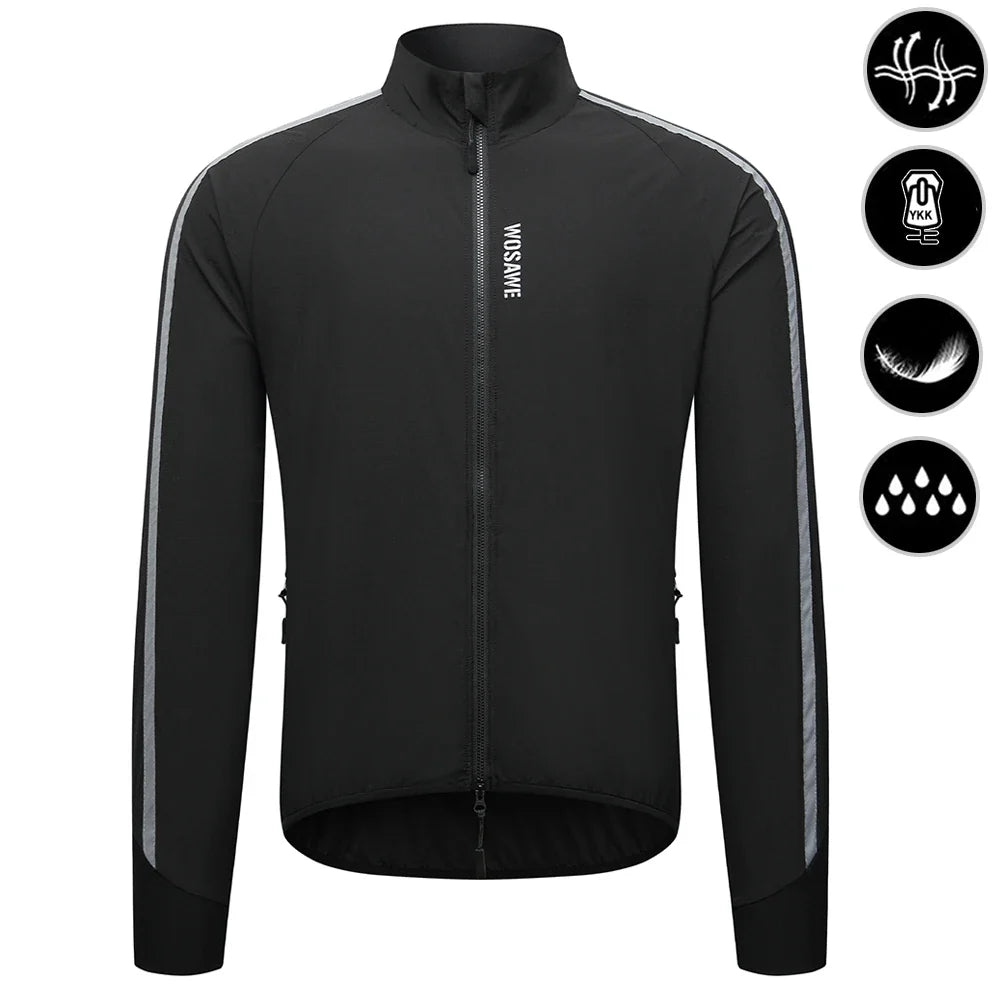 Men's Cycling Windbreaker Ultralight Reflective Windproof Jacket Men MTB Road Bike Wind Coat Long Sleeve Bicycle Clothing