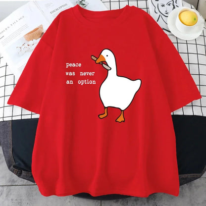 Peace Was Never An Option Prints Mans Tee Clothing Creativity All-math Women T-Shirt Tops women Clothing T-Shirt Y2K top