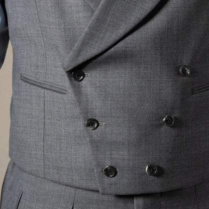 Men Vest Gray Double Breasted With Lapel Solid Waistcoat For Wedding Banquet Business Work Office Casual Daily Men Suit Vest