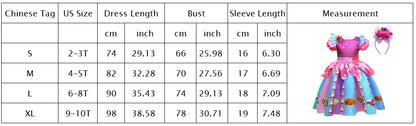 2025 Purim Festival Suspender Rainbow Dress For Girl Candy Lollipop Costume Party Gift Candy Dress + Lollipop Accessories Suit