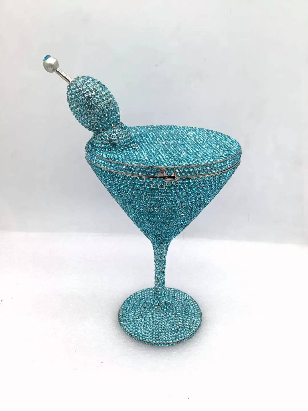 Cherry Martini Gold Rhinestone Evening Cocktail Party Handbag Women Luxury Bling Crystals Wedding Bridal Clutch Purses