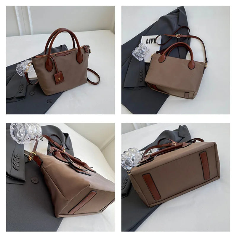 Fashion Casual Women'S Tote Bag Waterproof Nylon Shoulder Bag Commuting Handbag Crossbody Bag Large Capacity Women'S Bag