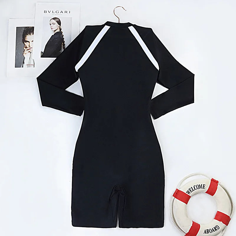 2026 New One Piece Swimsuit Women Floral Long Sleeve Swimwear Zipper Surfing Monokini Push Up Body Suit Beachwear Bathing Suit
