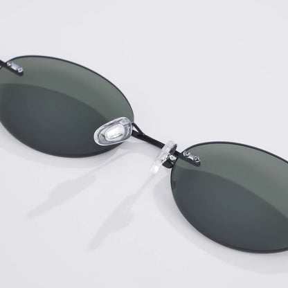 Fashion Frameless Women Polarized Sunglasses Travel Photography Sunglass Pure Titanium Frame Men Punk Sun Glasses Shades UV400